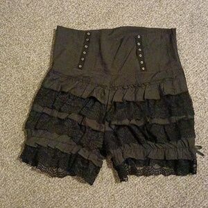 Gothic Black Lace Women Bloomer Shorts